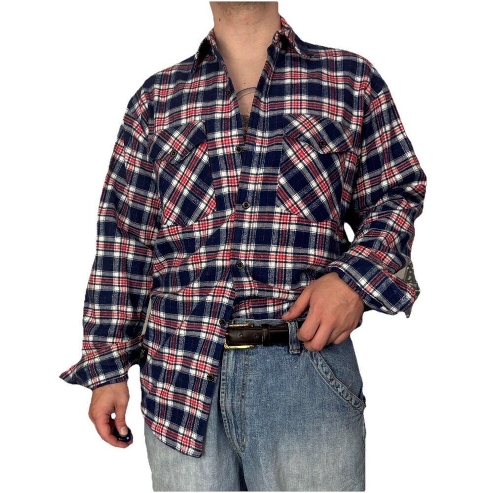 Vermont Flannel Co Button Down Shirt  Plaid Heavy Flannel